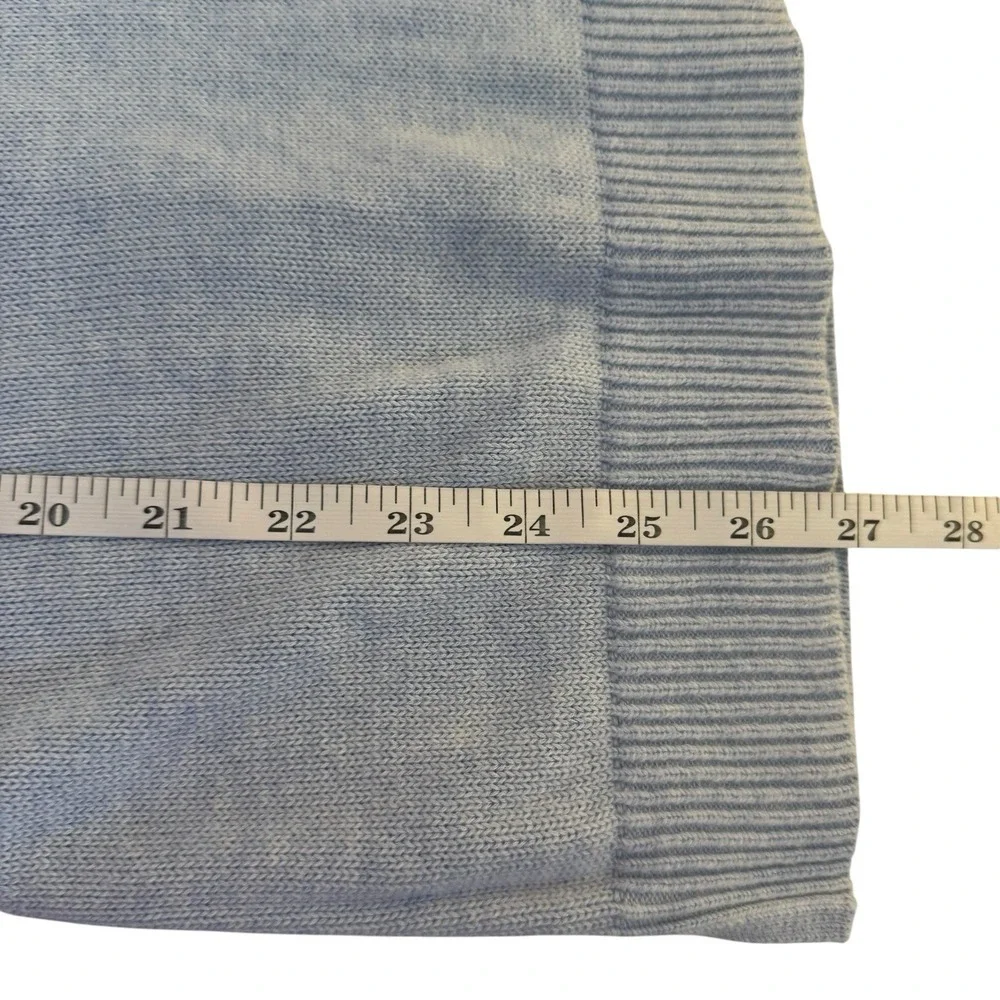 Talbots Double V-Neck Tie Back Sweater Light Blue Small Petite Preppy Coquette‎